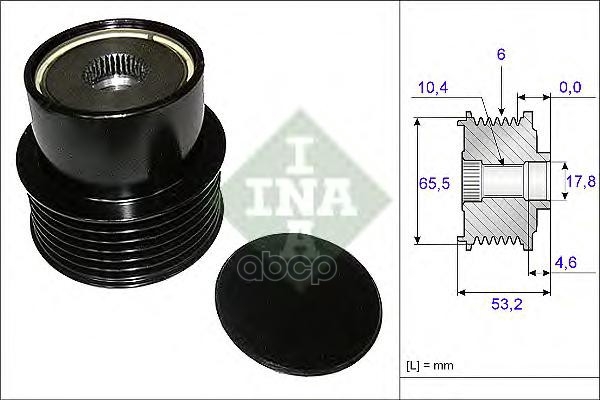 Шкив генератора Volvo S80 3.0-3.2 T6 06> Ina арт. 535019510