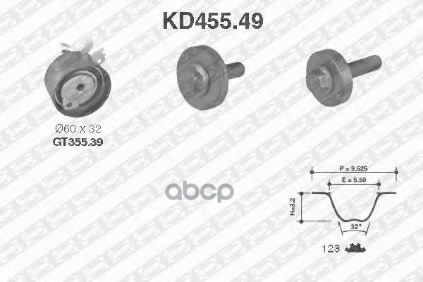 Комплект ГРМ DACIA: DOKKER SNR арт. KD455.49