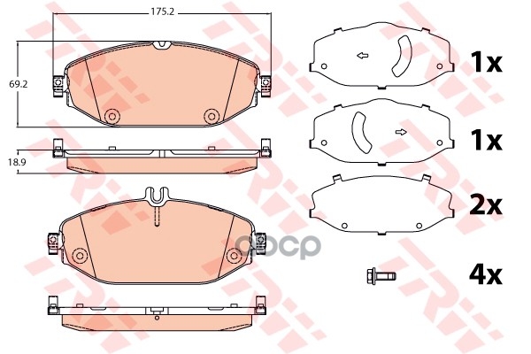Колодки тормозные дисковые перед MB C (W205), E (W213) 14- TRW арт. GDB2097
