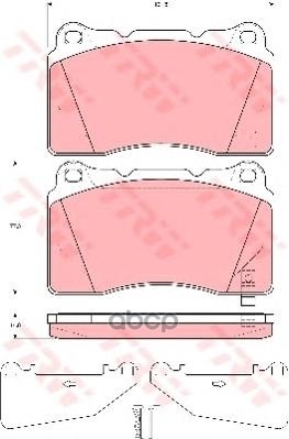Колодки тормозные дисковые передн MITSUBISHI: LANCER седан 04-,  SUBARU: IMPREZA 01-, IMPREZA универсал 05-, IMPREZA универсал 05- TRW арт. GDB3349