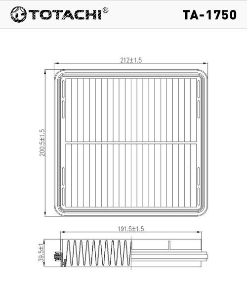 Фильтр воздушный TOTACHI TA1750 LANOS NEXIA