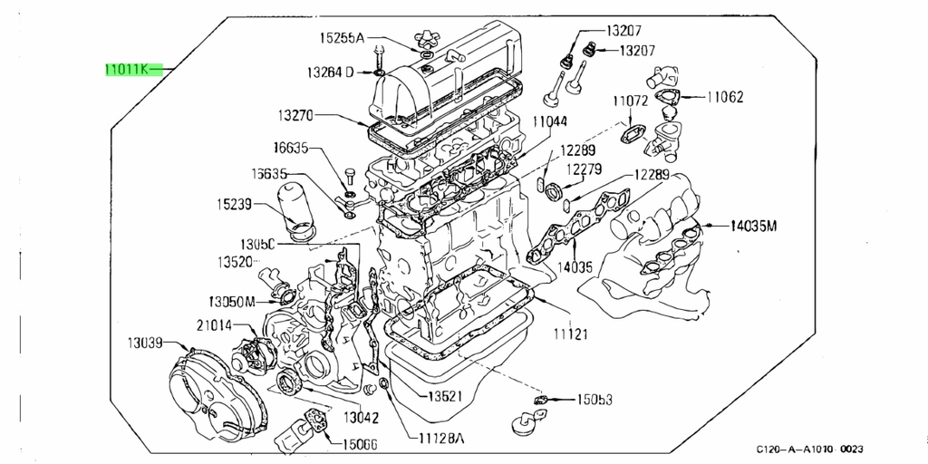 Комплект прокладок двигателя NISSAN LD20 Stone JFS00224