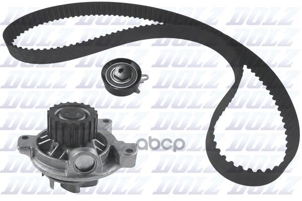 Комплект ГРМ с водяным насосом A280 VW T4 2.4 D 90- Dolz арт. KD087