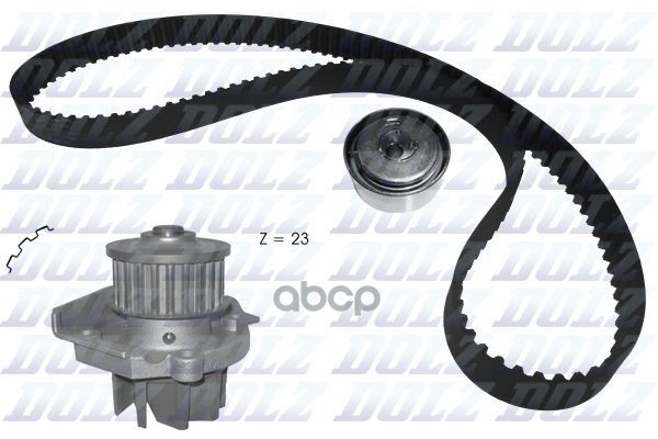 Комплект ГРМ с водяным насосом S320 FIAT 1.2i-1.4i 02- Dolz арт. KD141