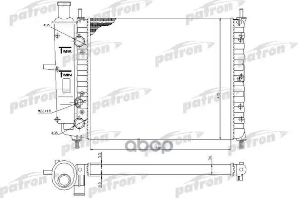 Радиатор системы охлаждения FIAT: BRAVA, MAREA, MAREA Weekend 1.4 12V/1.6 16V, 95-, (-AC) PATRON арт. PRS3057