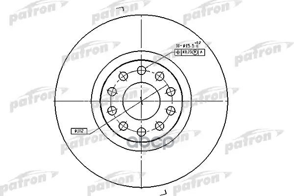 Диск тормозной передн AUDI: A6 94-97, A6 Avant 94-97, A8 94-02 PATRON арт. PBD7728