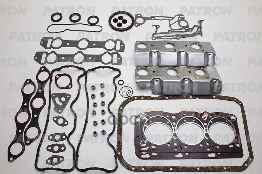 Комплект прокладок двигателя полный с прокладкой ГБЦ MITSUBISHI PAJERO I/II 3.0 V6 82-00, CHRYSLER VOYAGER II 3.0 i 90-95,  HYUNDAI SONATA II/III 3.0 i V6 88-98 PATRON арт. PG1-1013