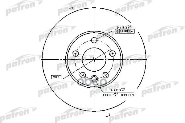 Диск тормозной передн FORD: GALAXY 95-, SEAT: ALHAMBRA 96-, VW: SHARAN 95-, TRANSPORTER IV c бортовой платформой 96-03, TRANSPORTER IV автобус 96-03, TRANSPORTE PATRON арт. PBD4323