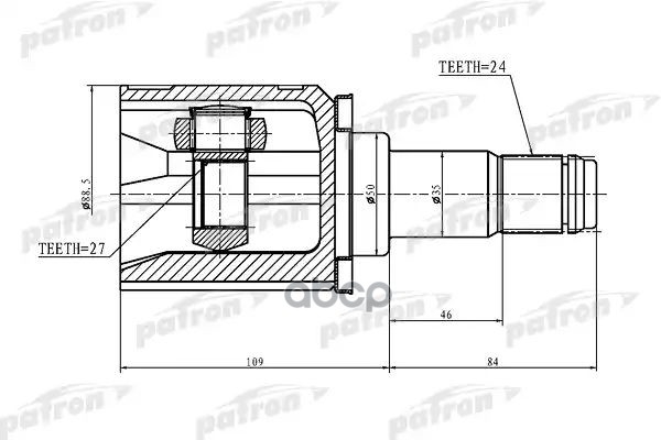 ШРУС внутренний левый 24x50x27 TOYOTA CAMRY ACV30/MCV30 01-06 PATRON арт. PCV1427