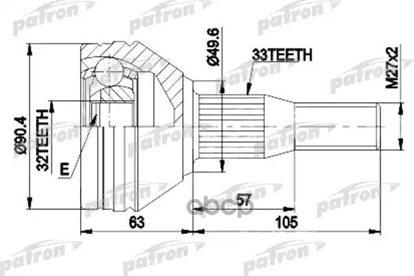 ШРУС наружн к-кт 33x49,6x32 EMPI 87-9838, PONTIAC: TRANS SPORT 92-04 CHEVROLET: LUMINA APV 92-04 BUICK: LE SABRE 92-04 PATRON арт. PCV9838