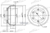 Барабан тормозной задн FORD: TRANSIT c бортовой платформой 91-, TRANSIT автобус 91-, TRANSIT автобус 00-, TRANSIT фургон 91-00 PATRON арт. PDR1068