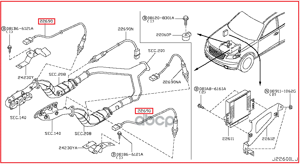 Лямбда-зонд INFINITI FX 35/45 NISSAN арт. 22693CD700