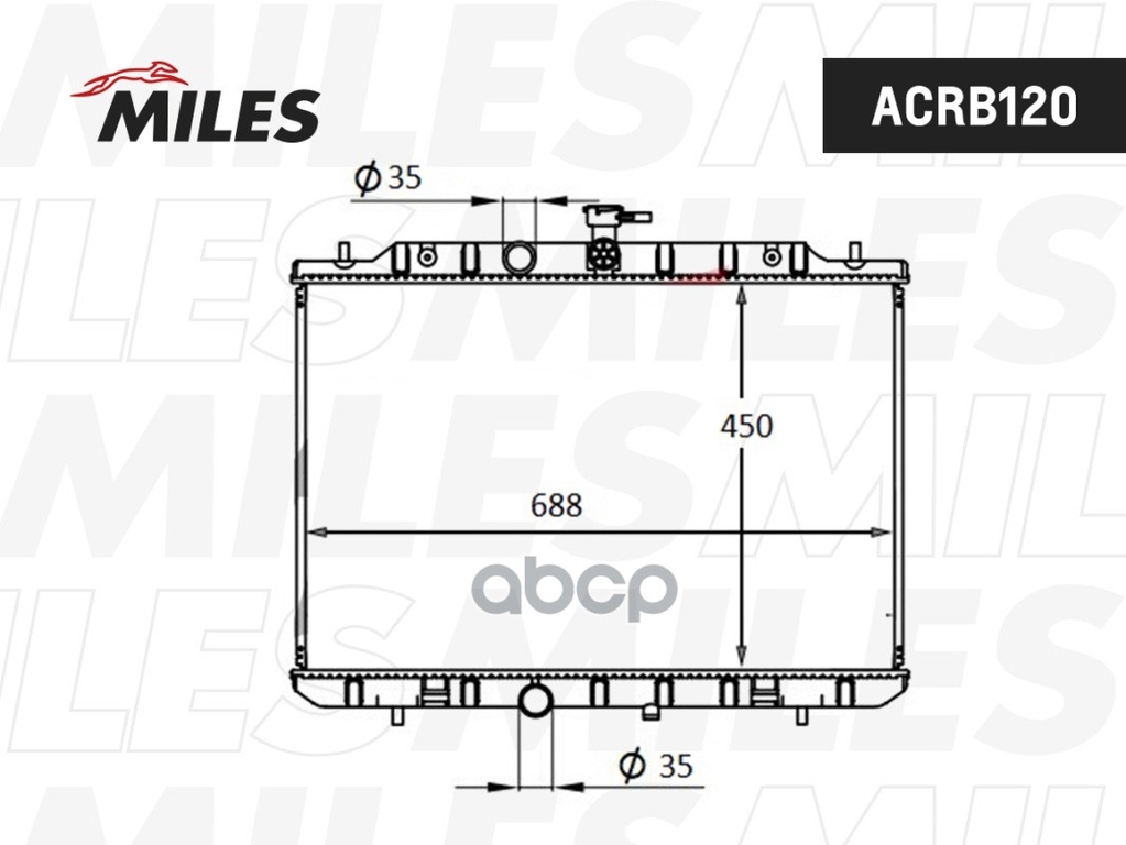 Радиатор NISSAN X-TRAIL 2.0 A/T 07- Miles арт. ACRB120