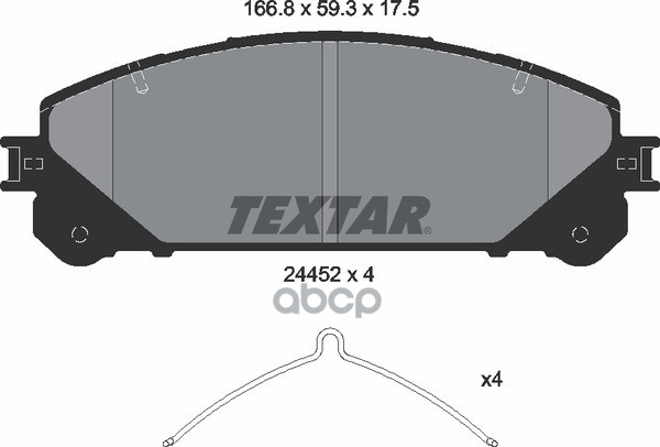 Колодки тормозные дисковые передн LEXUS: RX (AGL1_, GGL1_, GYL1_) 09 - Textar арт. 2445201