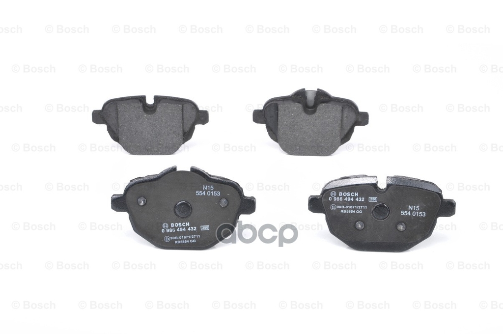 Колодки тормозные дисковые задн BMW: 5 (F10) 520 d/520 i/523 i/525 d/525 d xDrive/528 i/528 i xDrive/530 d/530 d xDrive/530 i/535 i/535 i xDrive 10-, 5 Touring (F11) 520 d/520 i Bosch арт. 0986494432