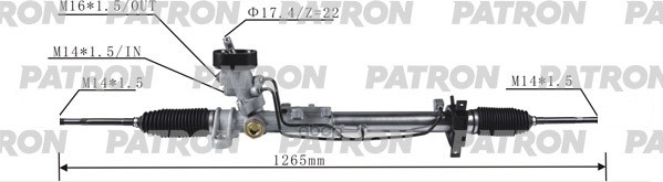 Рейка рулевая гидравлическая AUDI: A3 / SEAT:LEON,TOLEDO / SKODA:OCTAVIA / VW:BORA,GOLF 1996-03 с шасси №1JWP050833 длина 1300mm ZF PATRON арт. PSG3001