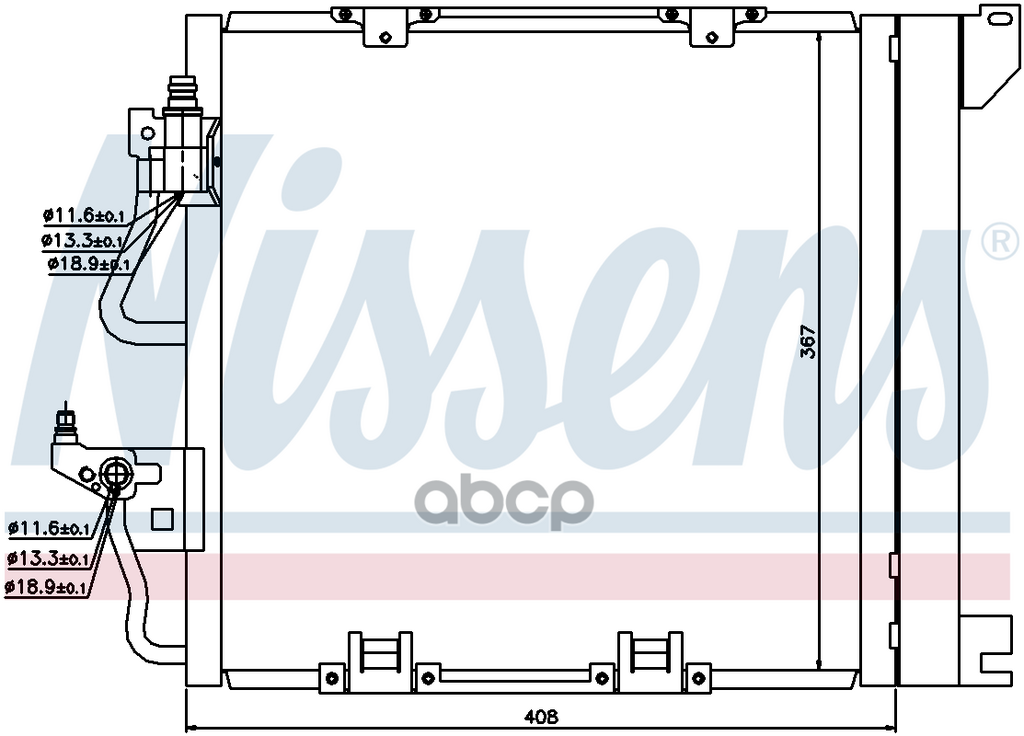 Радиатор кондиционера OPEL: ASTRA H/ASTRA H GTC (L08/L35/L48/L69/L70) 1.3CDTi/1.7CDTi/1.9CDTi 03/05-05/14, ZAFIRA B (A05) 1.7CDTi/1.9CDTi 05- (с осушителем) Nissens арт. 94768