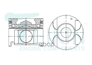 Поршень (к-т 4 шт с охлаждением) TOYOTA HILUX SURF/LAND CRUISER KDJ9# 1KD-FTV 00-04 TEIKIN арт. 46675AGSTD