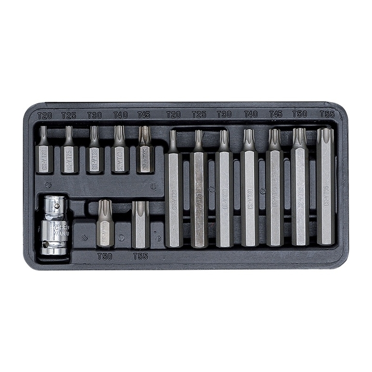 Набор бит 15 предметов AVS KB15TH TORX, T5-T12, с отверстием