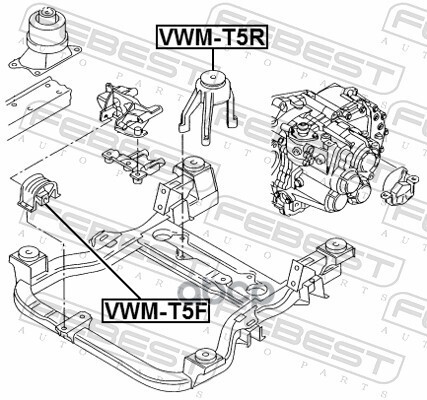 Подушка двигателя задняя Febest арт. VWMT5R