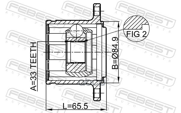 Шрус внутренний правый 33X84.9 Febest арт. 0411KB4RH