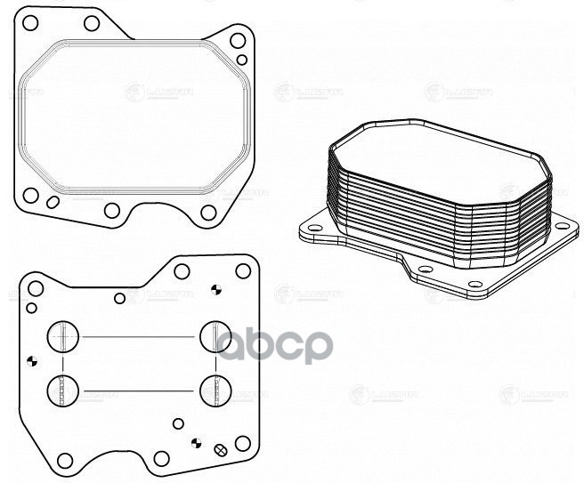 Радиатор масл. для а/м Ford Transit (06-)/(13-)/Peugeot Boxer (06-) 2.2TD (124*114.8*43мм) (L LUZAR арт. LOC1001