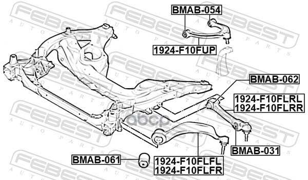Рычаг передний нижний левый Febest арт. 1924F10FLFL
