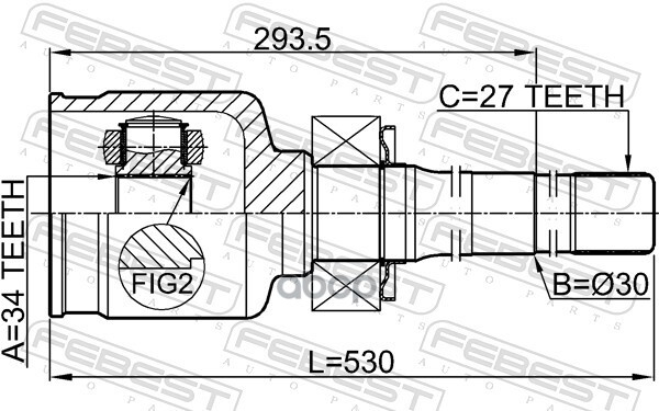 Шрус внутренний правый 34X30X27 Febest арт. 3511NL34WDRH