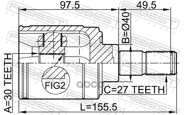 Шрус внутренний правый 30X40X27 Febest арт. 0311HRVATRH