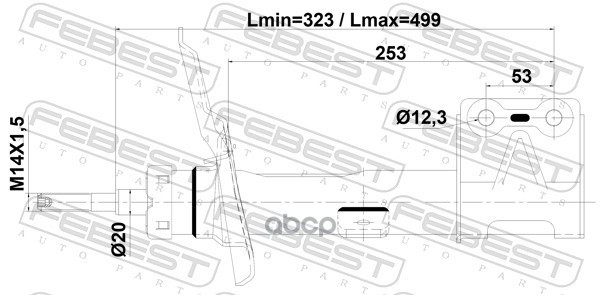 Амортизатор передний левый GAS.TWIN TUBE Febest арт. 25110009FL