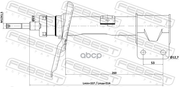 Амортизатор передний левый GAS.TWIN TUBE Febest арт. 25110008FL