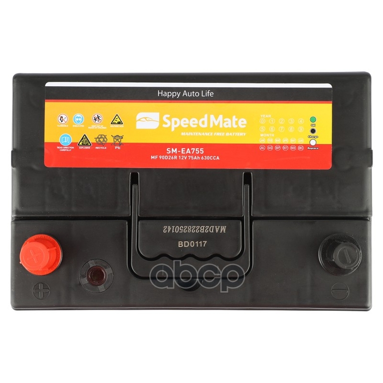 Аккумулятор Premium 12V 75Ah 630A 270x173x222 [+-] SpeedMate арт. SMEA755