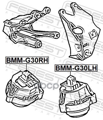 Подушка двигателя левая Febest арт. BMMG30LH
