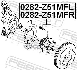 Ступица передняя правая Febest арт. 0282Z51MFR