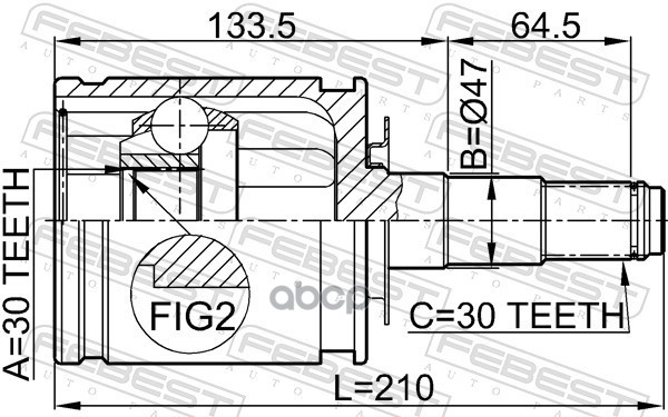 Шрус внутренний 30X47X30 Febest арт. 0111FZJ100