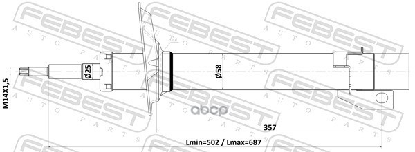 Амортизатор передний GAS.TWIN TUBE Febest арт. 25110004F