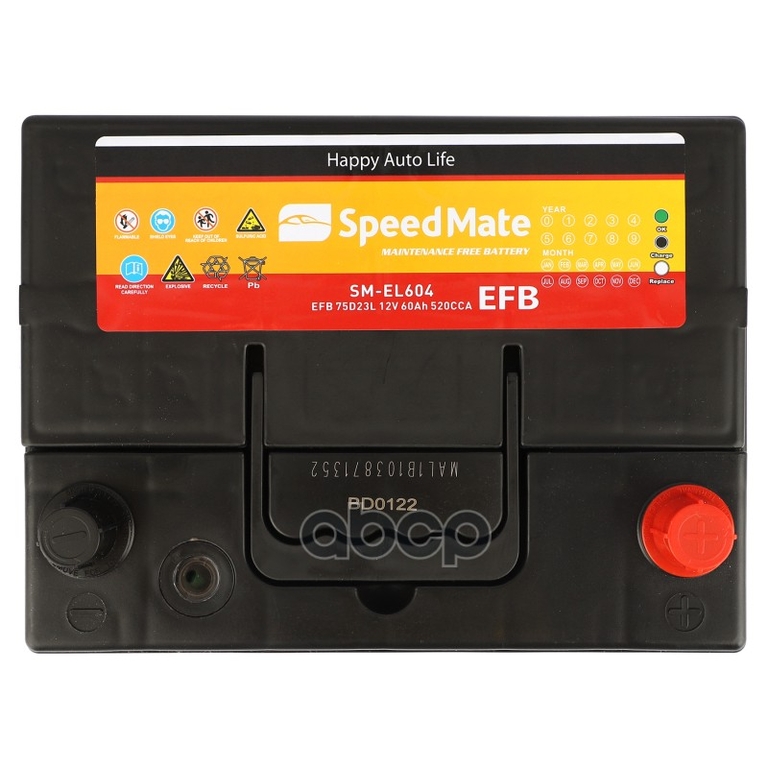 Аккумулятор EFB 12V 60Ah 520A 230x173x222 [-+] SpeedMate арт. SMEL604