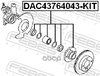 Подшипник ступичный передний 43X76X40X43 Febest арт. DAC43764043KIT