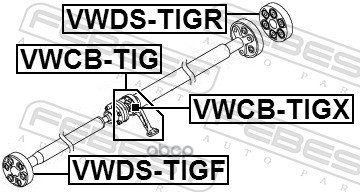 Подшипник подвесной карданного вала Febest арт. VWCBTIG