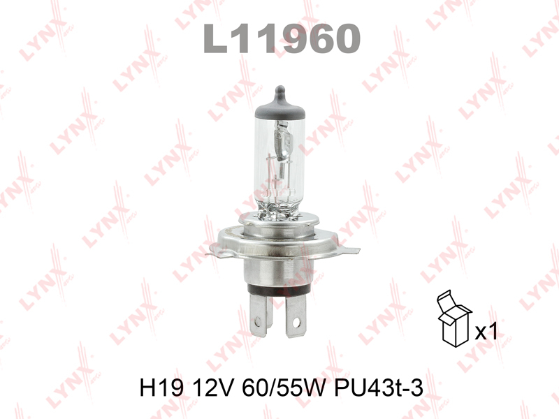 Лампа LYNXauto L11960 H19 12V60/55W PU43t-3