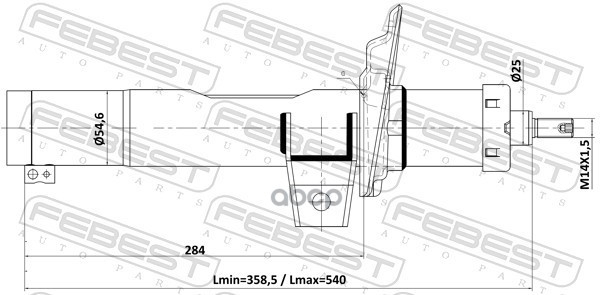 Амортизатор передний GAS.TWIN TUBE Febest арт. 26110001F