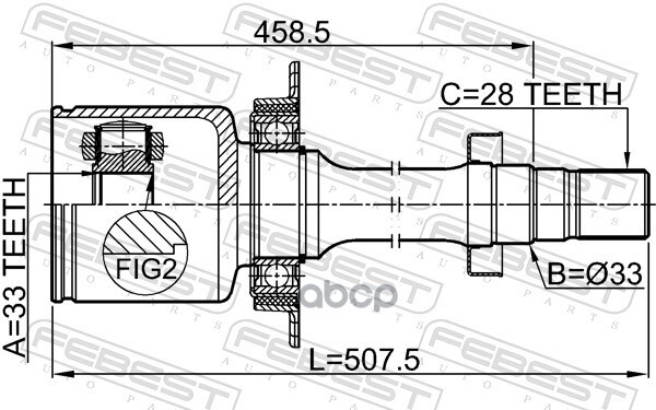 Шрус внутренний правый 33x33x28 Febest арт. 3511SX11RH