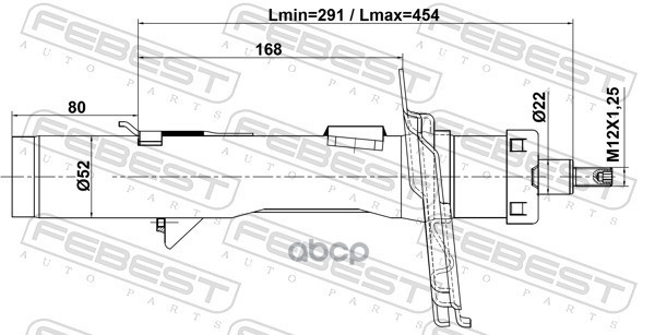 Амортизатор передний правый GAS.TWIN TUBE Febest арт. 21110012FR