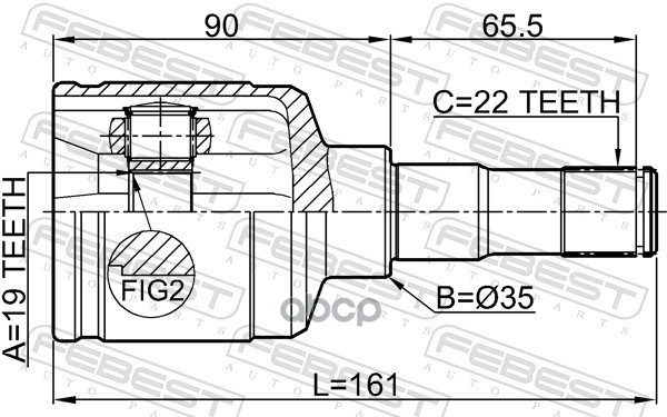 Шрус внутренний правый 19X35X22 Febest арт. 0711LNRHR