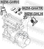 Подушка двигателя правая (гидравлическая) Febest арт. MZMGHRH