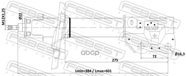 Амортизатор передний правый GAS.TWIN TUBE Febest арт. 05110002FR