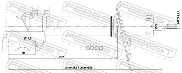 Амортизатор передний правый GAS.TWIN TUBE Febest арт. 02110006FR