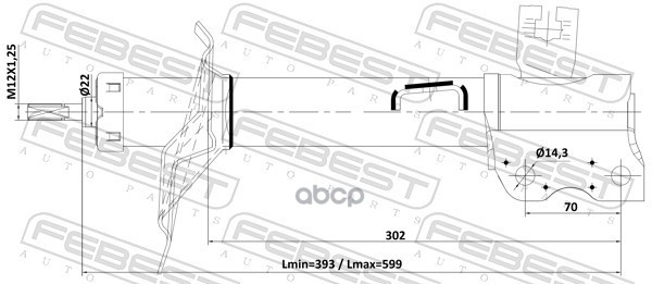 Амортизатор задний левый GAS.TWIN TUBE Febest арт. 02110005RL