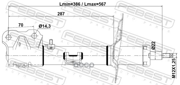 Амортизатор передний левый GAS.TWIN TUBE Febest арт. 04110005FL