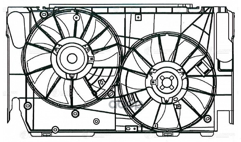 Вентилятор радиатора Toyota RAV 4 (06-) 2.0i (2 вент.) (с кожухом) (LFK 19R4) LUZAR арт. LFK19R4